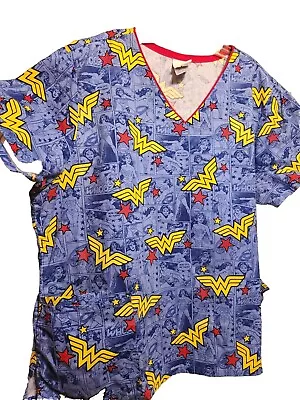 Dc Comics! Wonder Woman 2xl Scrub Top!! Medical Dental Vet Tech 😷👌 • $15.99