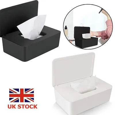 Tissue Box Holder Wet Wipes Dispenser Paper Storage Case With Lid Dustproof UK • £6.45