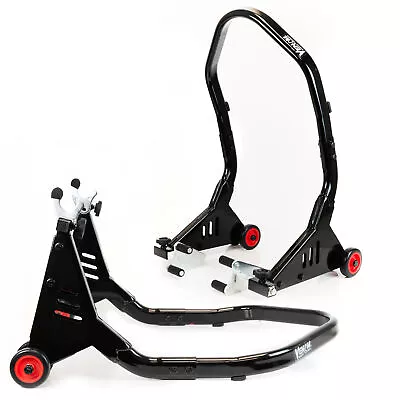 One-Person Operation Motorcycle Tire Jack Stand Combo For Front & Rear Wheel • $122.99