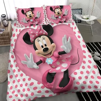 3D Printed Disney Minnie Mouse Bedding Duvet Cover Set Disney Minni Duvet Cover • $9.99