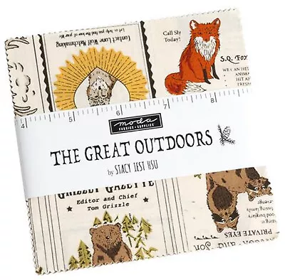 The Great Outdoors Moda Charm Pack 42 100% Cotton 5  Precut Fabric Quilt Squares • $15.99
