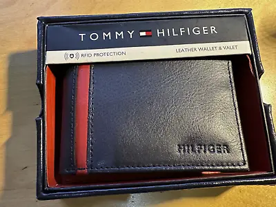 £24.50 • Buy Tommy Hilfiger Mans Blue And Red Leather Wallet - New / Boxed - Post Free