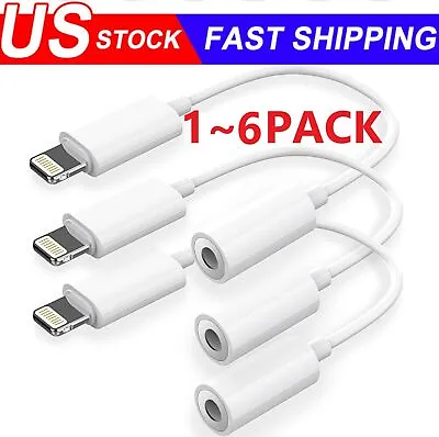 1~6PCS For IPhone Headphone Adapter Jack 8Pin To 3.5mm Aux Cord Dongle Converter • $9.19