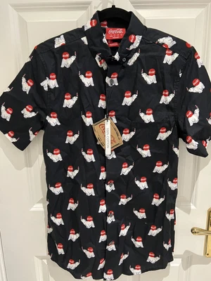 £6 • Buy BNWT Men’s,Older Boys Coca Cola/Coke Short Sleeve Shirt. Black.Size XS. 36 Chest