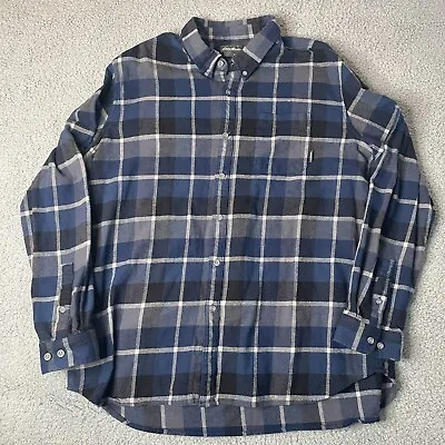 Eddie Bauer Flannel Shirt Mens 3XLT Red Plaid Button Down Cotton Long Sleeve • $21.99