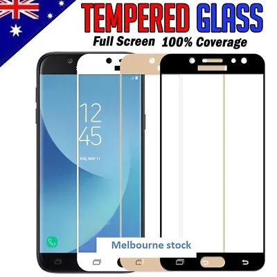 $4 • Buy Full Coverage Tempered Glass Screen Protector For Samsung Galaxy J5 J7 Pro 2017