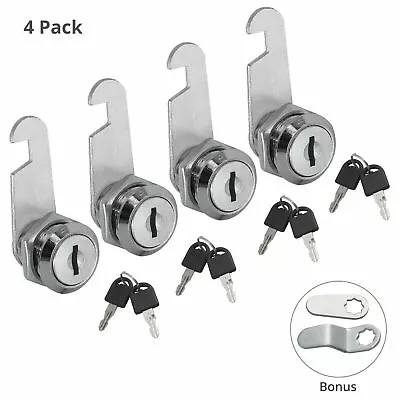 4X 16mm Cylinder Keyed Cabinet Cam Locks Mail Box Filing Locker Drawers CamLock • $11.89