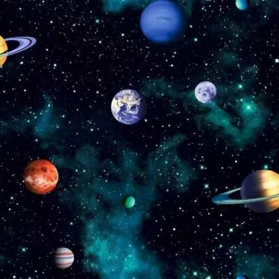 £1.49 • Buy Arthouse Cosmos Galaxy Charcoal Planets Outer Space Stars Wallpaper 668100