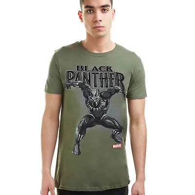 Official Marvel Mens Black Panther Strike T-shirt Military Green S - XXL • £13.99