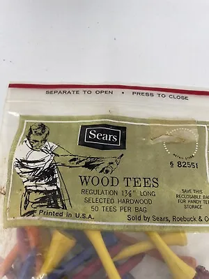 Vintage Sears Roebuck Advertisement Wood Golf Ball Tees Multicolored 29 • $10