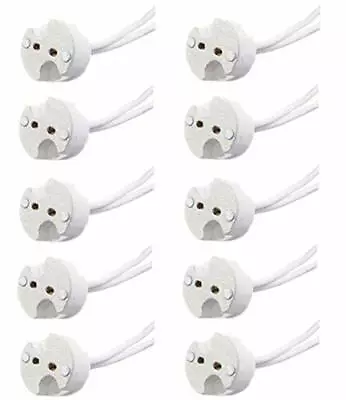 10 Pack Ed Mr16 Socket Gu5.3 Socket Led Halogen Lamp Ceramic Wire Connector Base • $14.24