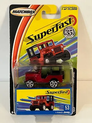 Matchbox Superfast 1960 JEEP Dark Red 35th Year #53 Limited Edition 1 Of 15000 • $7.95