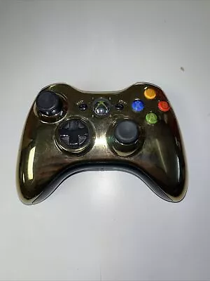 $34.99 • Buy Microsoft Xbox 360 Limited Edition Chrome Gold Wireless Controller OEM Tested