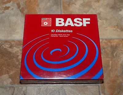 Factory Sealed Box Of 10 Vintage BASF 8in Diskettes 2S/2D Double Density • $49.95