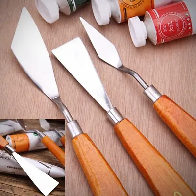 Palette Knife Stainless Steel Scraper Spatula For Artist Oil Painting Tool Set • £6.69