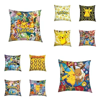 3D Pokemon Pikachu Throw Pillow Case Cushion Cover Sofa Home Office Decor Gifts • $9.56