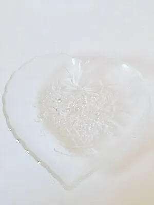 Mikasa Endearment Heart Crystal Candy Dish With Embossed Flower Basket • $9.98