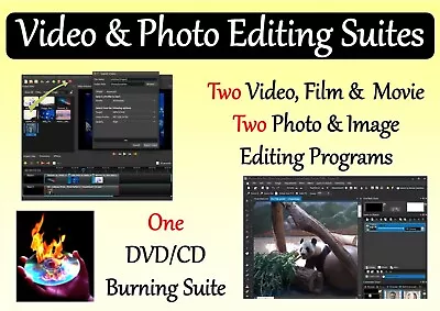 Video & Movie Maker & Editor Software 5 PROGRAM DVD With DVD CD Burning Suite • $6.10