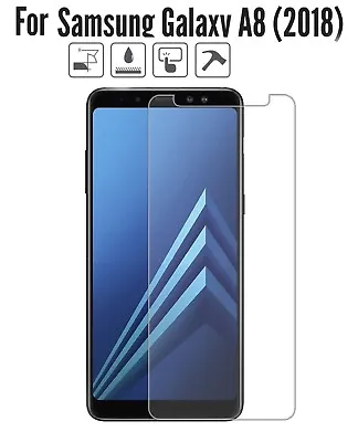 Genuine TEMPERED GLASS Screen Protector Cover For Samsung Galaxy A8 2018 SM-A530 • £2.49