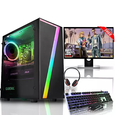 Fast Gaming PC Computer Bundle Intel Quad Core I5 16GB RAM 1TB GT 710 Windows10 • £234.99