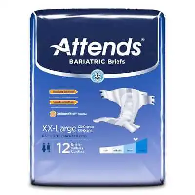 Attends Bariatric Incontinence Briefs Unisex Adult Diapers With Tabs 2XL - 3XL • $16.99