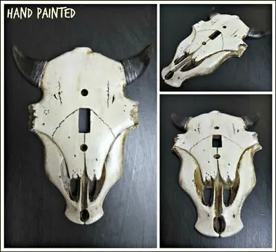 Western Rustic Cow Bull SKULL SINGLE Light Switch Cover Plate Cabin Lodge Decor • $14.95