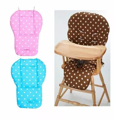 Pink Blue Polka Dot Cushion Pad Mat Seat Liner Cover For Eddie Bauer High Chairs • $14.99