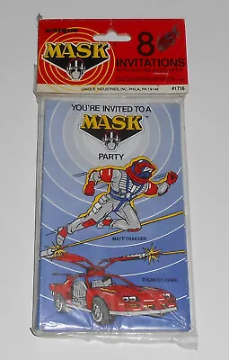 Vintage 1985 MASK Birthday Party Invitations Thunder Hawk Matt Trakker Sealed • $19.95