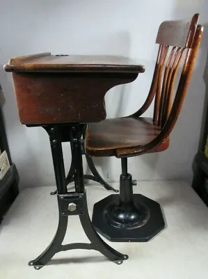 Vintage/Antique Heywood Eclipse Grammar School Children's Desk & Chair Set • $395