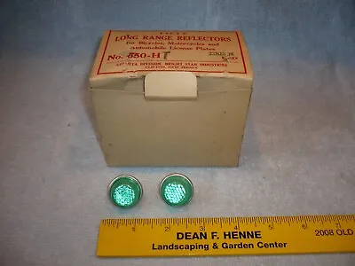 50 Nos ! Vintage Green Bicycle / License Plate Reflectors Gulotta & Bright Star • $140