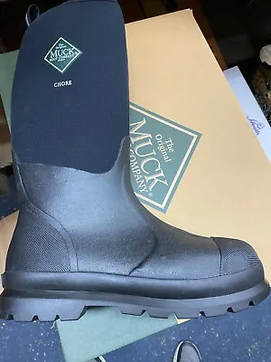New In Box Muck Boots Chh-000a-bl-080 Chore Size 8 Black Rubber Pull On • $128.95