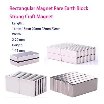 Rectangular Super Strong Magnets Length 16-23mm N35 Rare Earth NdFeB Magnet • $6.49