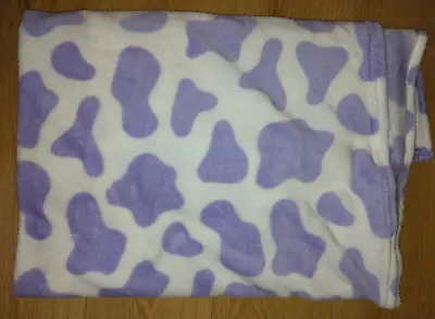 Primark Cow Print Purple Fleece Throw Blanket 90s Y2k Style • £13.99