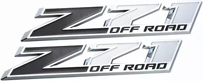 2pcs Z71 Off Emblems  Decal Emblems Badge For  Chevy Sierra Suburban Chrome • $13.56