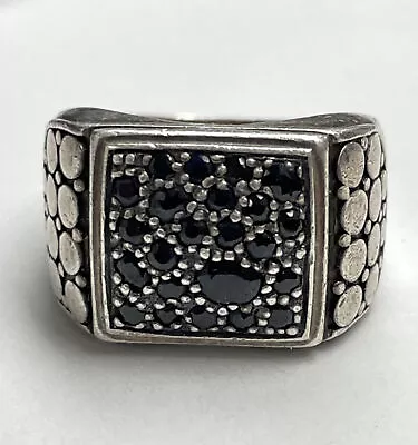 JOHN HARDY Vintage Men's Sterling Silver Sapphire Dot Ring Size 11 • $675