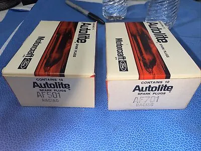 Vintage NOS AF501/701 Racing Autolite Spark Plugs New Old Stock In Unopened Box2 • $27