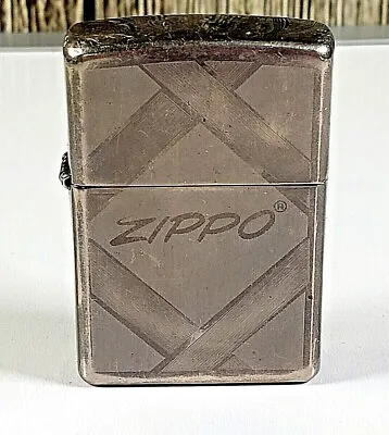 ZIPPO LIGHTER 2 Tone Auto Engrave Free Masons Hand Etched Emblem NON WORKING Vtg • $39.19