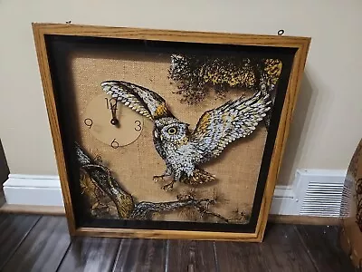 Vintage Elgin 70's Owl Wall Clock Works • $275