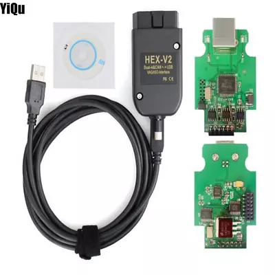 $33.55 • Buy For VAG COM 23.3 OBD2 Scanner HEX V2 USB 22.9 With ATMEGA162+16V8+FT232RQ Chip