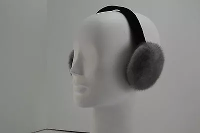 Real Gray Mink Fur Earmuffs New Grey • $49.95