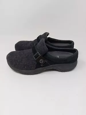 Merrell Encore Groove Wool Mule Clogs Black Slip On Shoe Womens Size 6.5 EUR 37 • $27.99