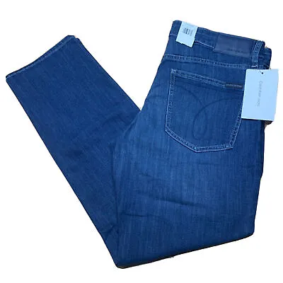 Calvin Klein Men's Stretch Slim Leg Denim Jeans Pants Luster Variety Sizes • $34.99