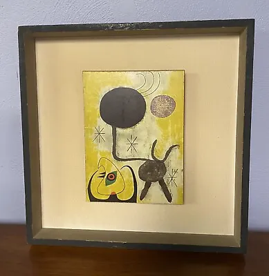 Joan Miro~Woman Bird In Front Of Sun Mounted/Framed Lithograph 1944 • $199.99