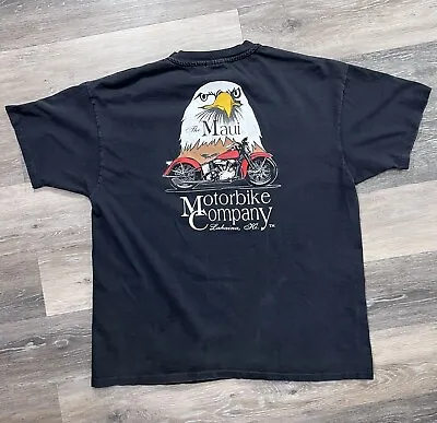 Vintage 90’s Maui Motorbike Company Lahaina Hawaii Adult XL 46” Bald Eagle Tee • $21