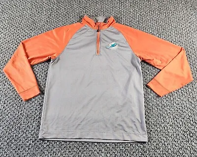 Cutter And Buck Miami Dolphins Sweater Mens Medium Embroidered Wicking Pullover • $24.99