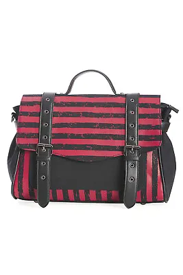 £39.99 • Buy BANNED Apparel Red Stripe Gothic Emo Punk Spooky Nightwalks Messanger Bag
