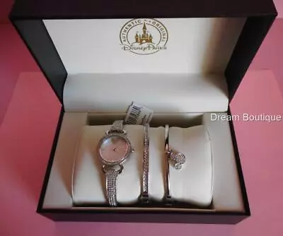 Disney Parks Watch Mickey Mouse Crystal Watch Bracelet Set Needs Battery $175 • $99.99