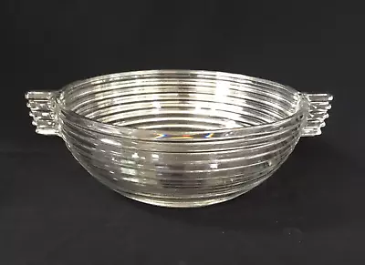 Large 9  Art Deco Anchor Hocking  Manhattan Depression  Serving Bowl • $29.99