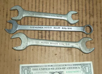 Vintage 3 Vchek USA WrenchOld Jeep Tool9/163/45/811/1619/32MB GPW Willys • $14