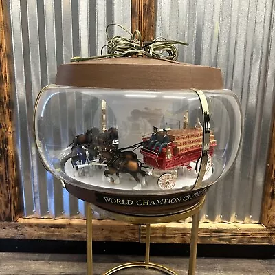 Vintage Budweiser Lighted World Champion Clydesdale Team Parade Carousel Globe • $2199.99